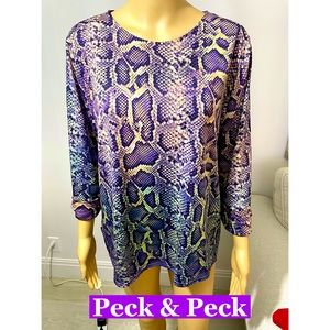 Peck & Peck Prtple Slinky Top Tunic Sz Lg